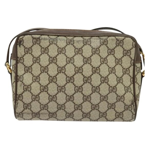 GUCCI GG Supreme Web Sherry Line Bag PVC Beige Gold 119 02 087 Auth 136367 - Picture 2 of 16